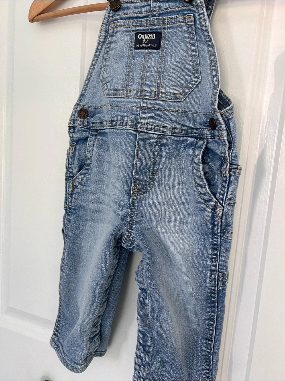 Osh Kosh ligh wash denim overalls 12 months